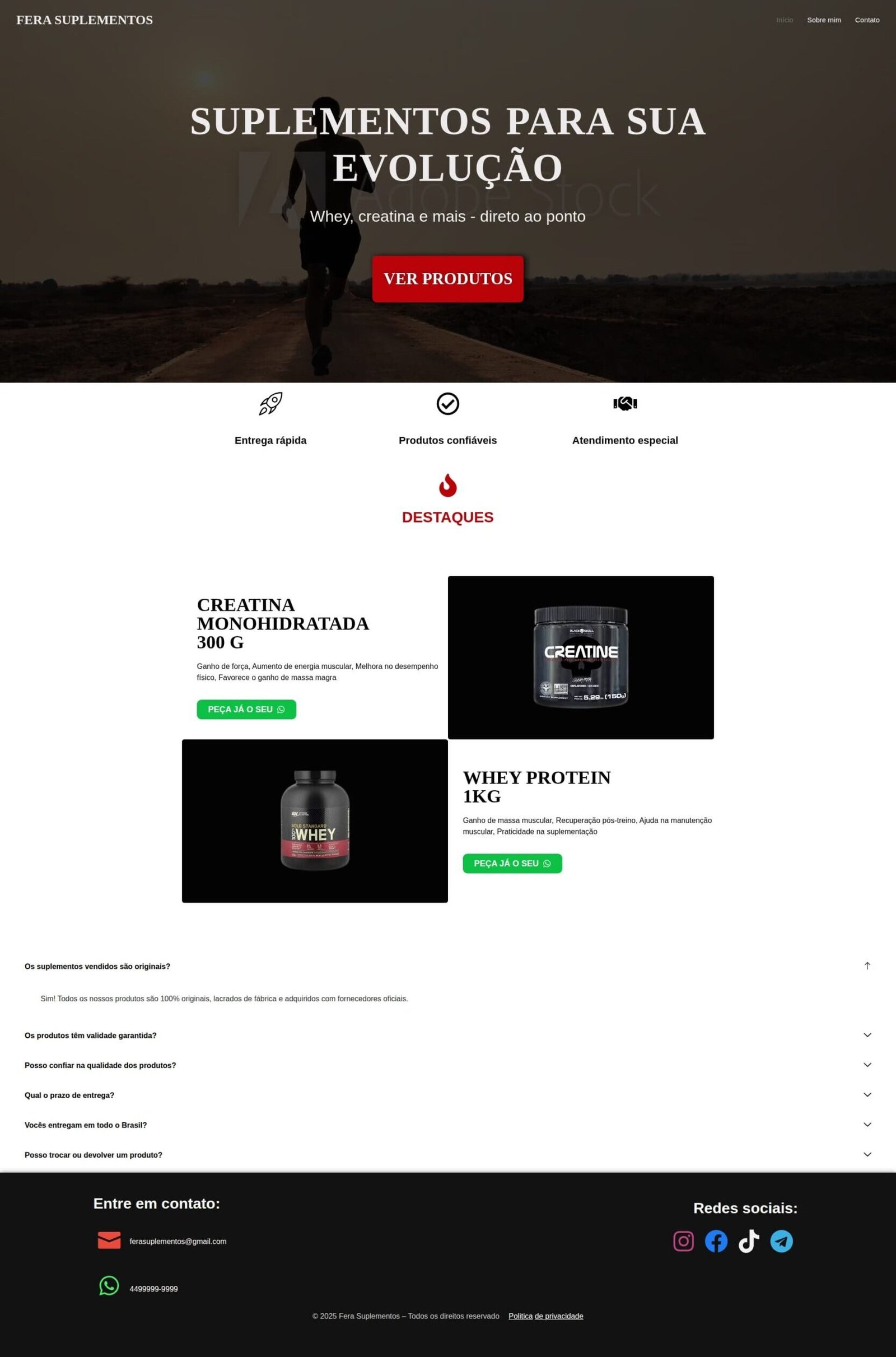 Vitrine de suplementos